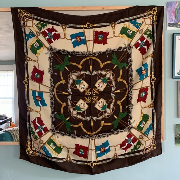 Vintage Sumitomo Corporation Nautical Silk Scarf
